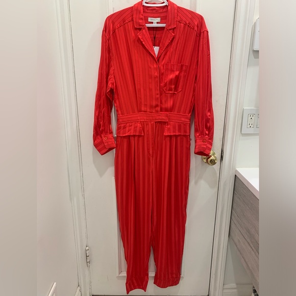 NWT Equipment Red Striped Jumpsuit Size 4 - Picture 2 of 8